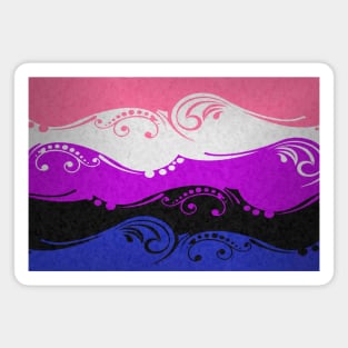 Fancy Swooped and Swirled Gender Fluid Pride Flag Background Magnet